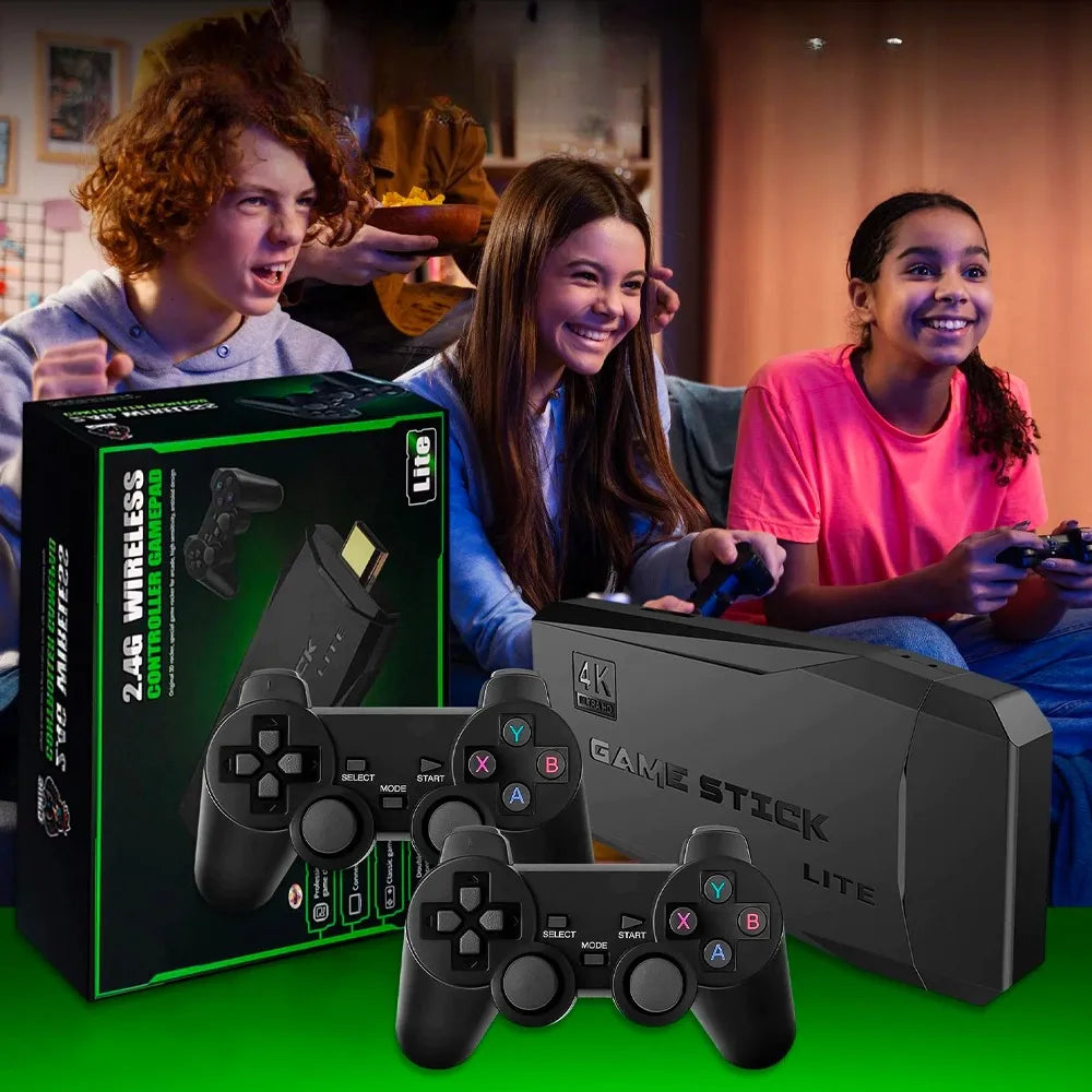 CONSOLA GAME STICK 4K +10.000 JUEGOS DE 9 CONSOLAS + 2 MANDOS
