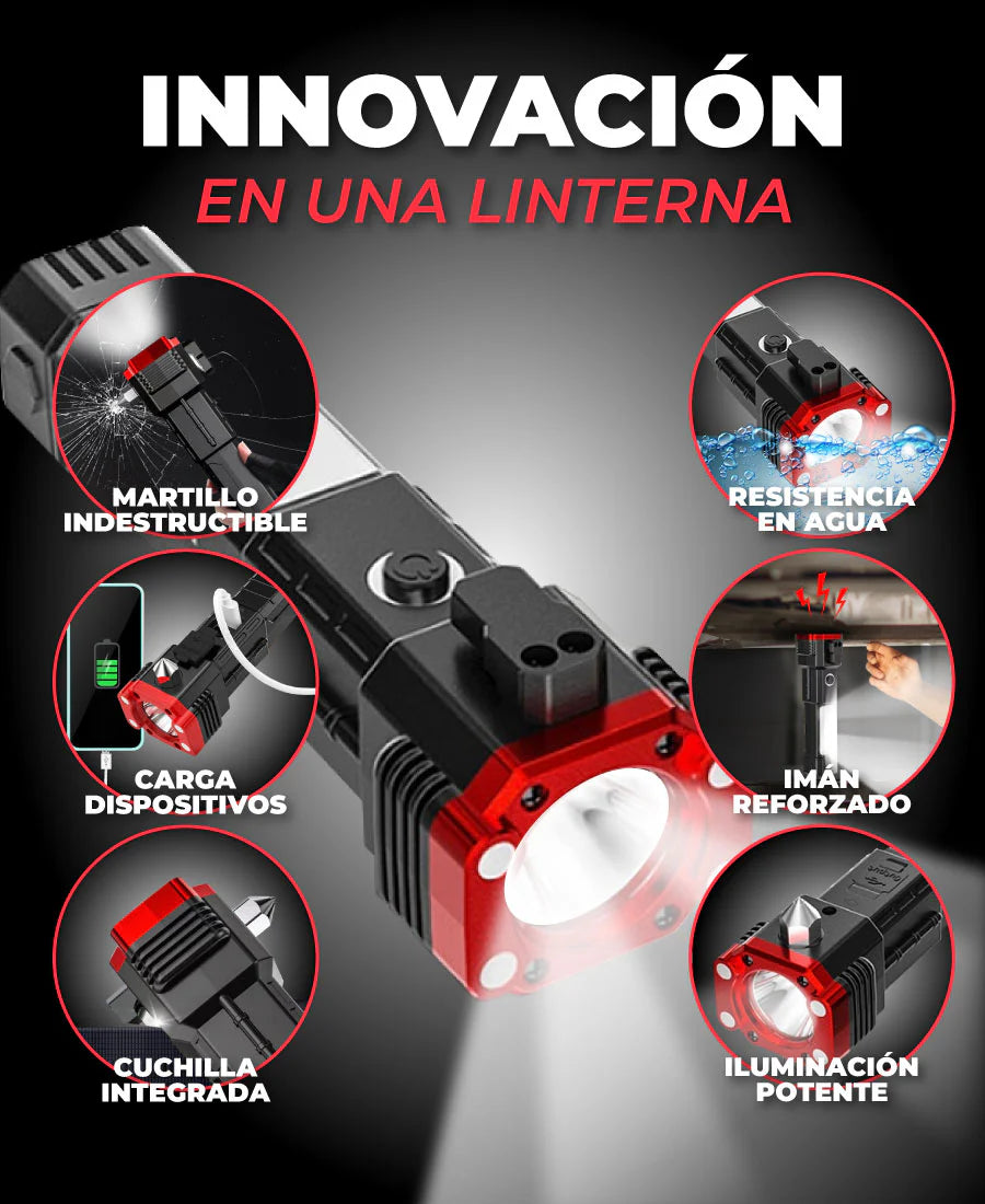 LINTERNA DE GRADO MILITAR 6 EN 1 INDESTRUCTIBLE