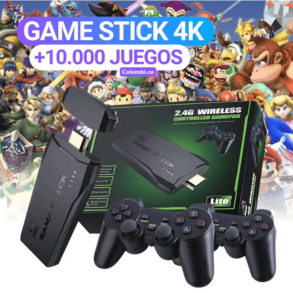 CONSOLA GAME STICK 4K +10.000 JUEGOS DE 9 CONSOLAS + 2 MANDOS