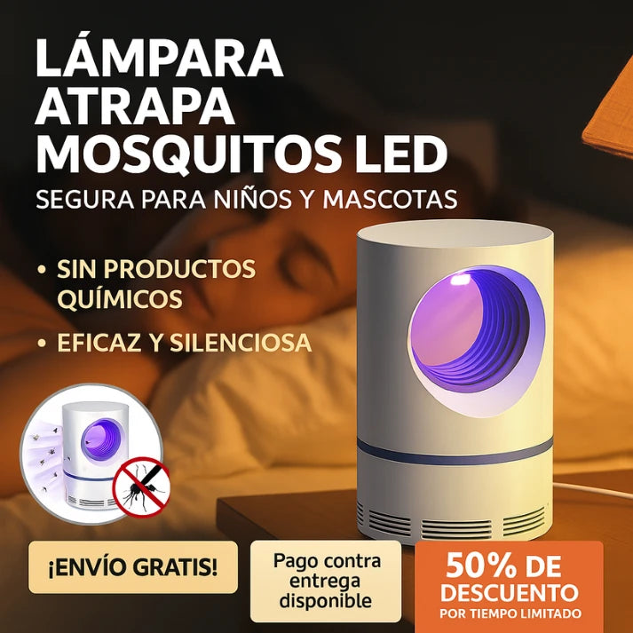 LAMPARA LED MATA MOSQUITOS SEGURA PARA TUS HIJOS Y MACOSTAS