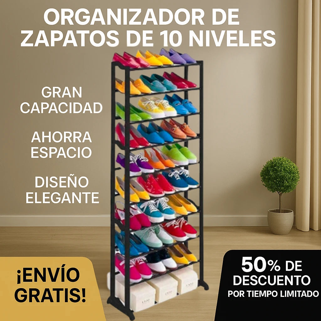 ORGANIZADOR DE ZAPATOS DE 10 NIVELES
