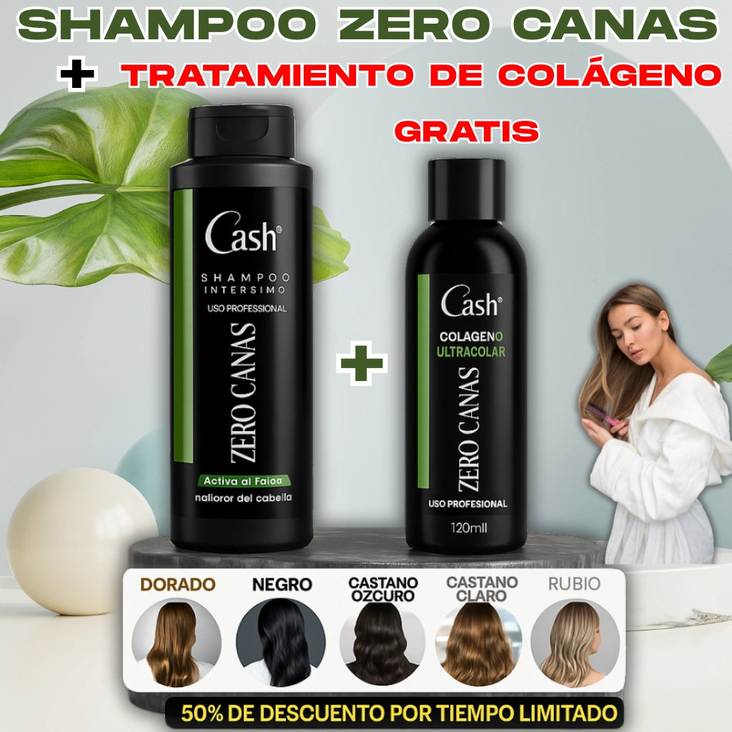 SHAMPOO ZERO CANAS + OBSEQUIO 🎁 TRATAMIENTO DE COLÁGENO
