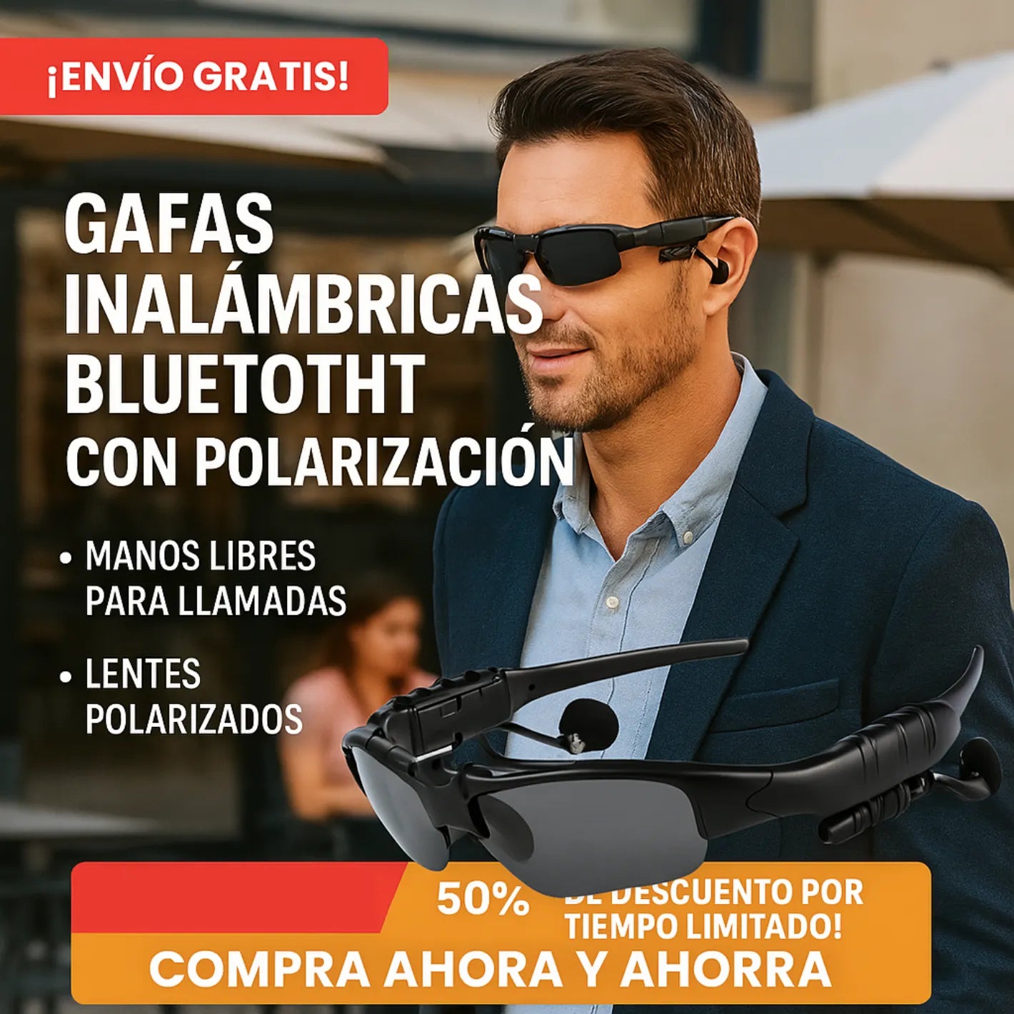GAFAS DEPORTIVAS INALÁMBRICAS BLUETOOTH CON POLARIZACIÓN
