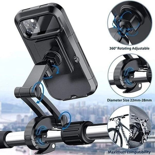 SOPORTE IMPERMEABLE PARA TELÉFONO PARA BICICLETAS Y MOTOS