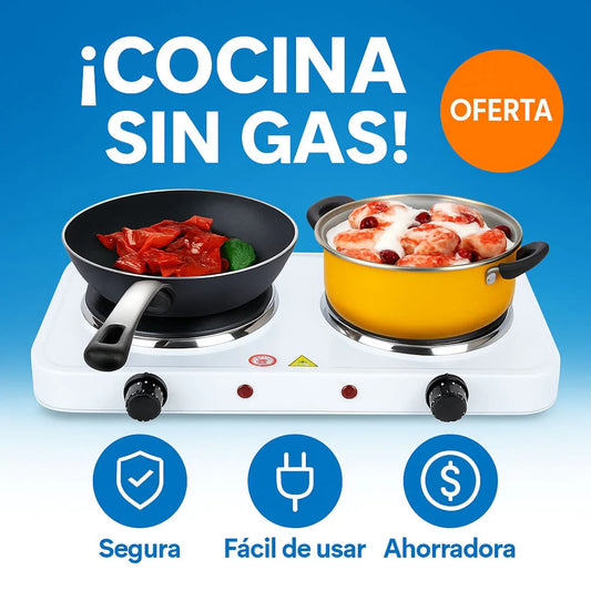 ¡COCINA SIN GAS Y SIN PREOCUPACIONES! ESTUFA ELÉCTRICA DE 2 PUESTOS