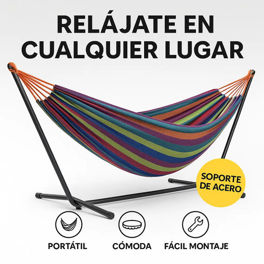 HAMACA PORTÁTIL – RELAJACIÓN EN CUALQUIER LUGAR, AL INSTANTE