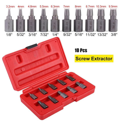 KIT EXTRACTOR DE TORNILLOS X10 PIEZAS