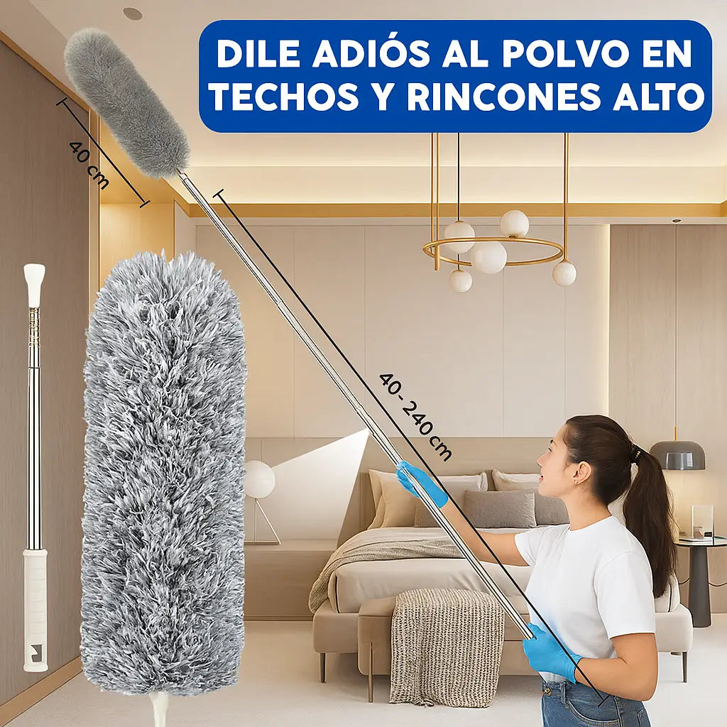 PLUMERO EXTENSIBLE – ¡LIMPIA TECHOS ALTOS SIN ESFUERZO NI ESCALERAS!