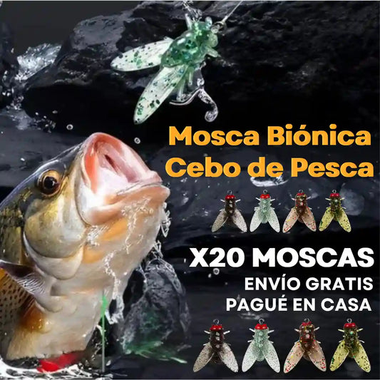 CEBO DE MOSCA BIÓNICO PARA PESCAR PACK X20